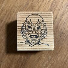 Gill Man Wood Rubber Stamp Horror Movie Monster Scary Creature Black Lagoon VTG