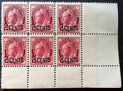 BroadviewStamps Canada #87i narrow spacing blk w huge margin.  MNH F-VF CV$540+ - Image 1 of 2