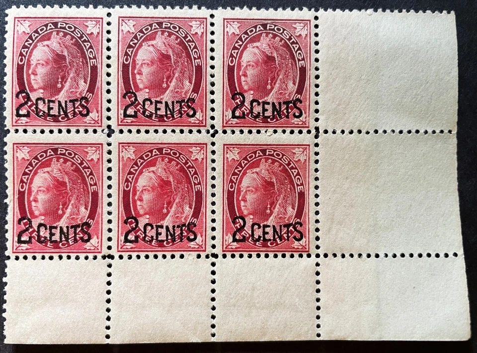 BroadviewStamps Canada #87i narrow spacing blk w huge margin.  MNH F-VF CV$540+ - Image 1 of 2