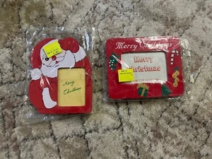 Retro Style Santa Christmas Wooden Picture Frames Photo Holder Holiday! - Picture 1 of 5