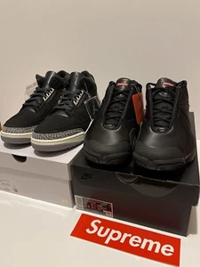Size 11 - Nike Supreme Air Zoom Courtposite & Jordan 3 Retro Off Noir Size 10.5 - Picture 1 of 14