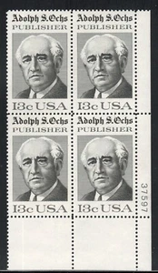 ALLY'S STAMPS US Plate Block Scott #1700 13c Adolph Ochs [4] MNH [A-LR-597] - Picture 1 of 1