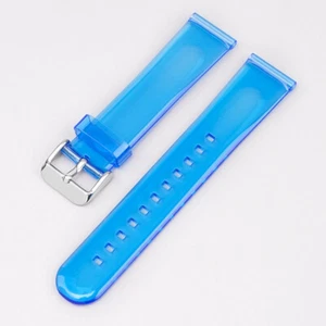 Transparent Strap Jelly PVC Watch Band Generic Bracelet Soft Wristband Belt 20mm - Picture 1 of 36