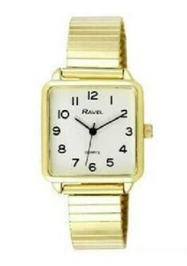 Reloj rectangular para dama + correa expansible tono dorado de Ravel modelo R0239.01.2 - Imagen 1 de 1