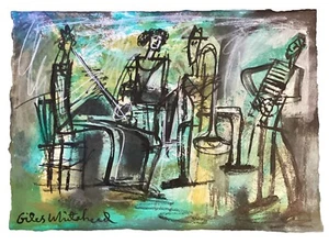 Tuba Skinny Jazz Band - New Orleans - Original painting on paper - Picture 1 of 1
