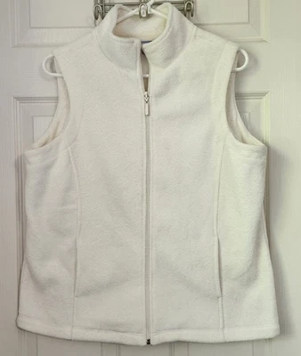 Laura Scott女式小号全拉链白色大号聚酯纤维背心 — 第 1/4 张图片