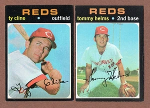 Lote Topps 1971 (2) Rojos #272 Tommy Helms #319 Ty Cline EX - Imagen 1 de 2