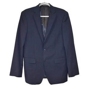Calvin Klein Herren 100% Wolle Blazer Gr. 38R dunkelblau kariert Anzugjacke - Bild 1 von 11