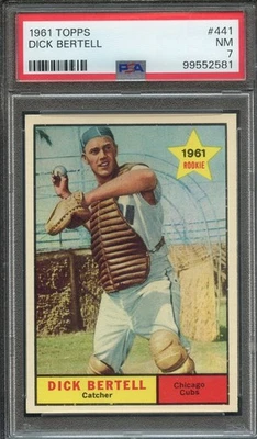 1961 Topps #441 Dick Bertell PSA 7 Rookie Star High End Chicago Cubs 2581 - Image 1 of 2