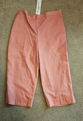 Pantalones capri para mujer Alfred Dunner "Isla de Capri" color albaricoque, talla 12P nuevos con etiquetas Foto 1 de 4