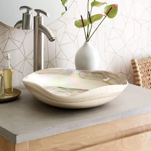 Native Trails MG1515 Murano Lido 14-3/4" Glass Vessel Bathroom - Abalone - Picture 1 of 12