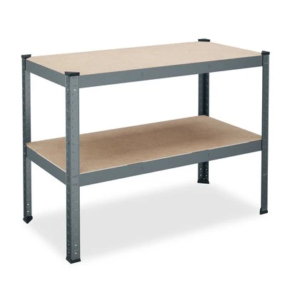 Werkbank 2 Ebenen Arbeitsbank Werktisch Stellage Packtisch Montagetisch Garage - Bild 1 von 4