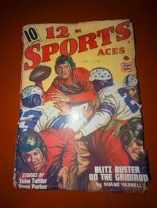 12 Sports Aces December 1943 Baseball Football Boxing Tennis Horse Racing etc - Imagen 1 de 11