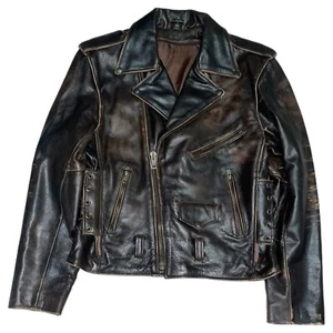Vintage Brown Leather Perfecto Jacket Size 40 - Picture 1 of 9