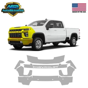 Precut Paint Protection Film (PPF) for 2020-2023 Silverado HD Partial Front - Picture 1 of 6
