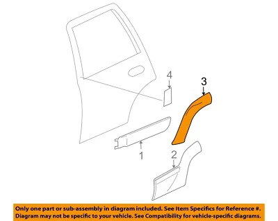 GM OEM 02-09 Trailblazer EXT Rear Door Exterior Trim-Rear Molding 19210375 - Image 1 of 2