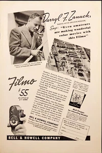 1937 Bell & Howell Filmo Movie Camera Darryl Zanuck Vintage Print Ad - Picture 1 of 1