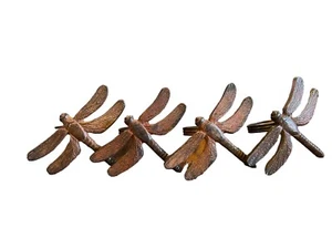 Pier 1 Imports Rustic Pewter Dragonfly Napkin Rings Set of 4 New without Tags - Picture 1 of 4