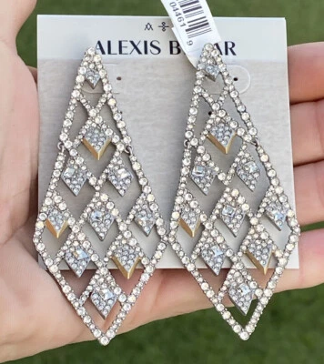 Pendientes 100 % auténticos ALEXIS BITTAR grandes de celosía de cristal $345 Foto 1 de 4