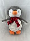 Spark Create Imagine Penguin Plush Toy Rattle Crinkle Scarf Stuffed Ribbed 11”