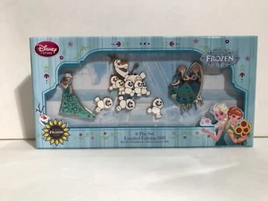 Disney Store Frozen Fever Boxed Limited Pin LE 800 Set Elsa Olaf Princess Anna - Picture 1 of 2
