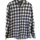 L.L. Bean 100% Cotton Long Sleeve Button Down Plaid Collared Check Shirt Grey L