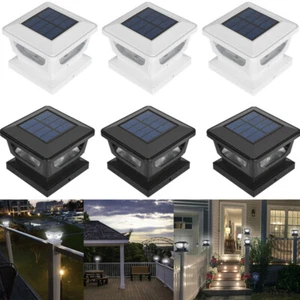 Solar Powered Post Cap Lamp Garden Deck Square Fence Lights For 3*3 4*4in Posts - Picture 1 of 36