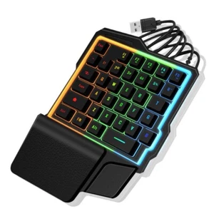 35 Keys One-Handed Mini Gaming Keyboard RGB Led Backlit USB Wired Game Accessory - Picture 1 of 4