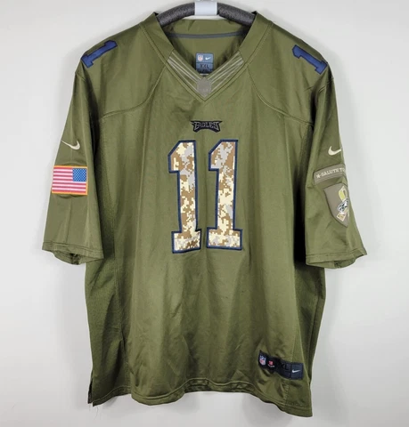 Carson Wentz #11 Philadelphia Eagles Nike Salute To Service NFL Jersey Mens 2XL Cover