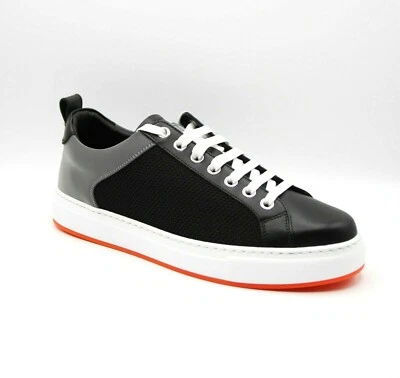 $475 MCM Mujer Cuero Negro Plateado Lona Reflectante Zapatilla MES9ARA71BK Foto 1 de 4