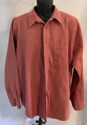 Camisa de vestir coral sastrería de aguja única Geoffrey Bean para hombre 100 % algodón talla XL Foto 1 de 3