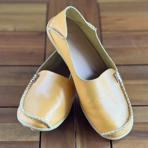 Hand Crafted Butter Leather Moccasin Driving Loafers Sz 9 Comfort Casual Flat - Picture 1 of 7