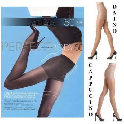 Meia-calça Omsa Perfect Body fosca modeladora barriga quadris e nádegas elevação 50 Den - Imagem 1 de 4