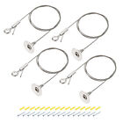Picture Hanging Wire Kit, 4Set 1M Hanger Wire Hook Load 66lbs, with 16Set Screws