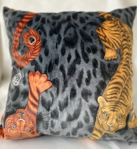 Emma J Shipley TIGRIS VELVET FLAME Cushion Cover 16” - Picture 1 of 9