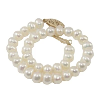 Vintage 14K Yellow Gold Pearl Strand Bracelet 7.5 - Image 1 of 3