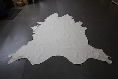 Cream White Leather Hide Upholstery Whole Full Cow Hide Stunning Leathercraft - Image 1 of 4