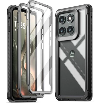 Funda Poética Pantalla Integrada Antigolpes Negra Para Moto Edge 2025 Foto 1 de 4