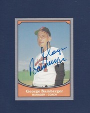 George Bamberger signed Baltimore Orioles 1990 Baseball Legends baseball card