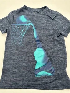 Reebok T-Shirt Youth Boy Small 8-10 Blue Basketball Graphic Print…#4083 - Picture 1 of 7