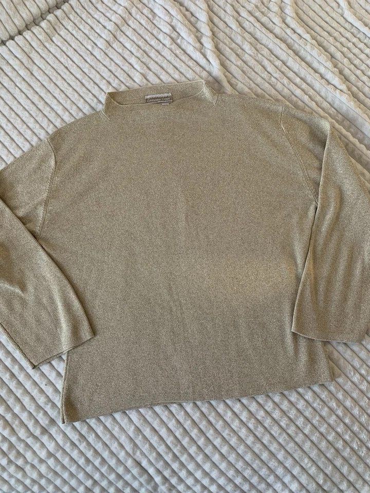 Suéter Coldwater Creek Mujer Metálico Dorado Talla Mediana Foto 1 de 4