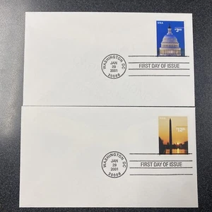 FDC #3472 y 3473 Capitol Washington - 2 cubiertas primer día de emisión - Imagen 1 de 3