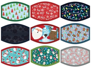 Christmas Theme Face Protector Mask Reusable Washable Breathable Adults Kids UK - Picture 1 of 11