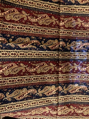 Paisley Stripe in Tans, Reds & Blues by Joan Kessler for Concord BTFE 22" X 10" - Image 1 of 4