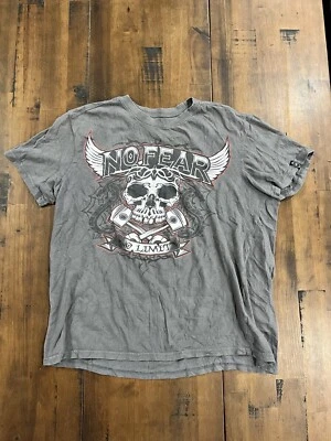 复古 No Fear Skull Dragons No Limit T 恤男式 M 圆领 Y2K — 第 1/4 张图片