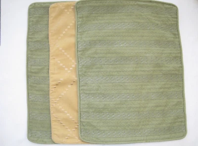 TOMMY BAHAMA Decorative Embroidered/Stitching Pillow Covers 2 Sage & 1 Gold VGUC - Image 1 of 4