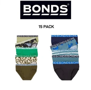 Bonds Boys Brief Soft Stretchable and Comfortable Contoured Fit 15 Pack UWNU5A - Picture 1 of 9