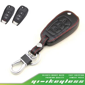 Leather Case Cover Holder For Chevrolet Chevy Cruze Remote Flip Key 3 4 Buttons - Foto 1 di 5