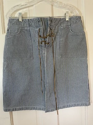 FADED GLORY WOMENS DENIM LACE UP SKIRT - SIZE 10 - Imagem 1 de 4