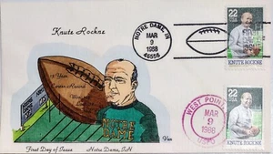 VAN NATTA KNUTE ROCKNE NOTRE DAME WEST POINT HANDBEMALT HP ERSTTAGSBRIEF FDC - Bild 1 von 1
